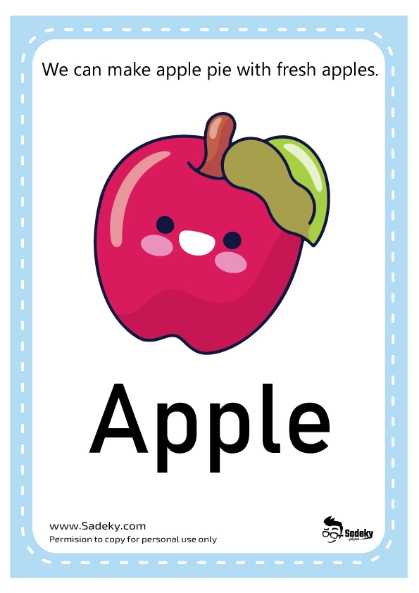 toddler fruits flashcards