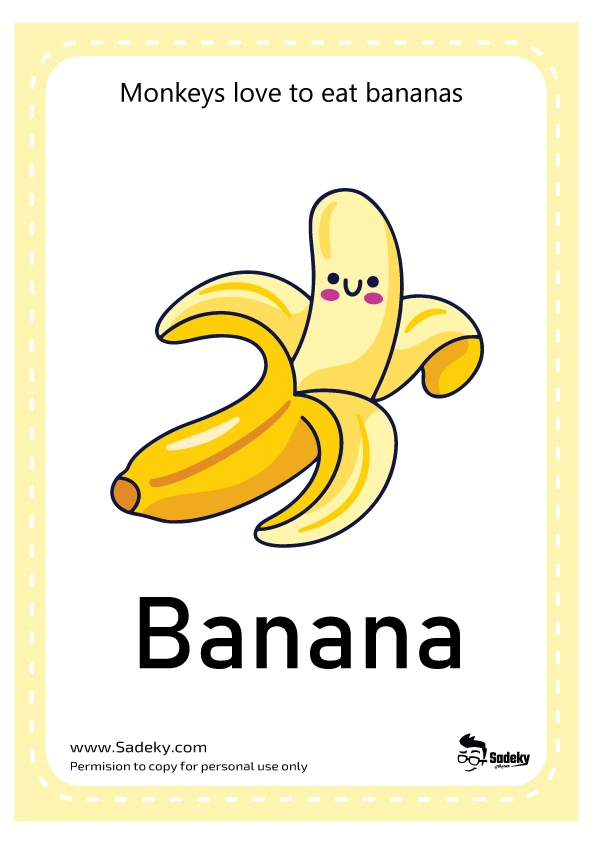 banana flashcards for kids