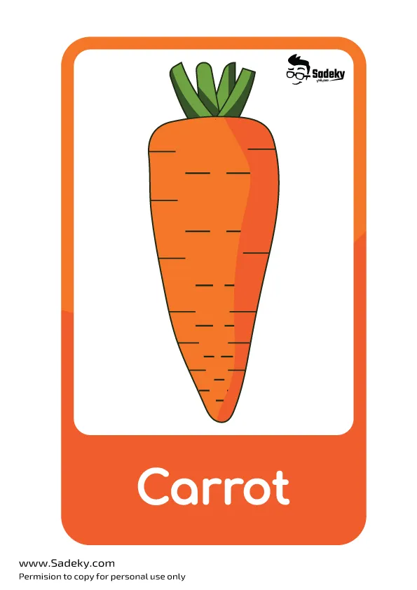 Vegetable flashcards for toddlers