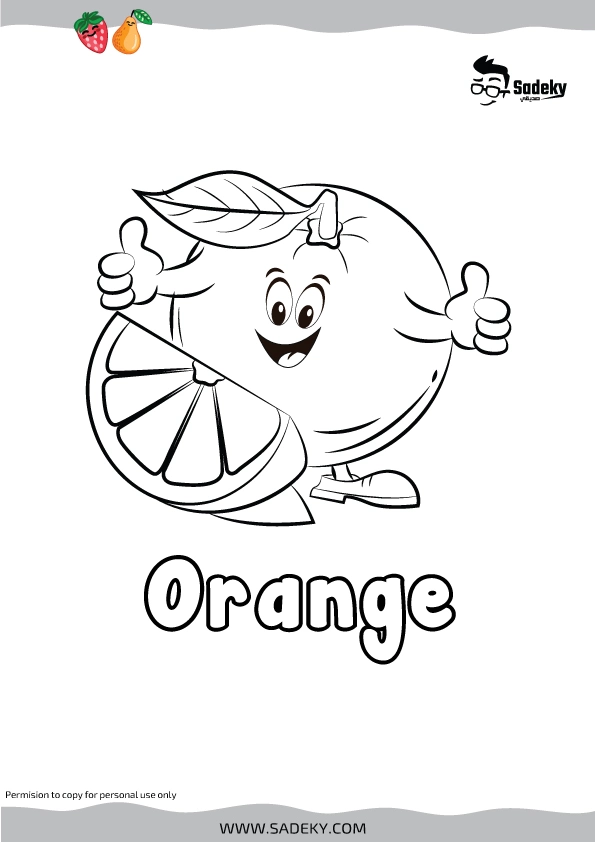 Fruit with Faces Coloring Pages