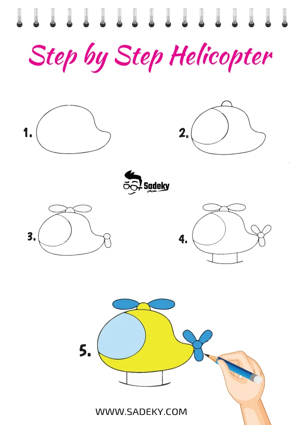 how to draw a helicopter step by step