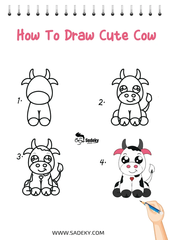 How to draw a cute cow 