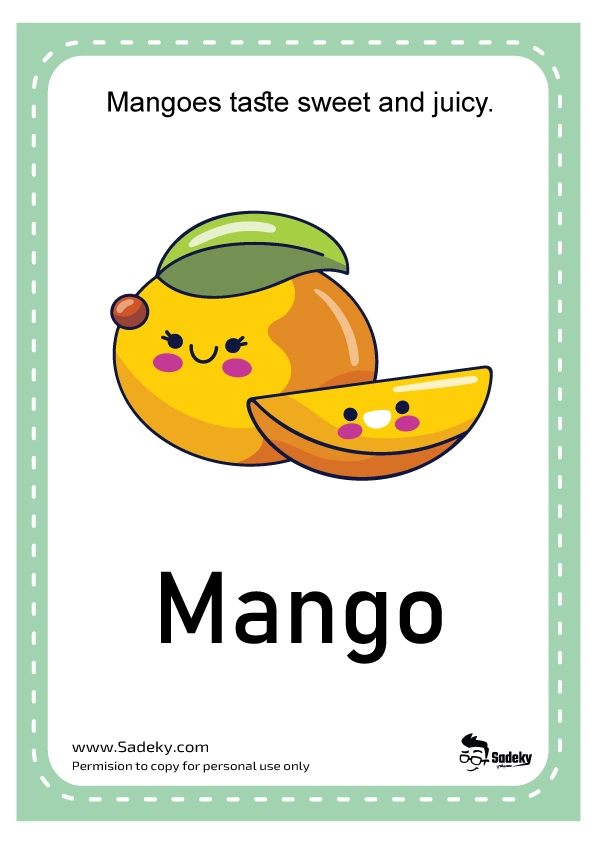mango fruits flashcard