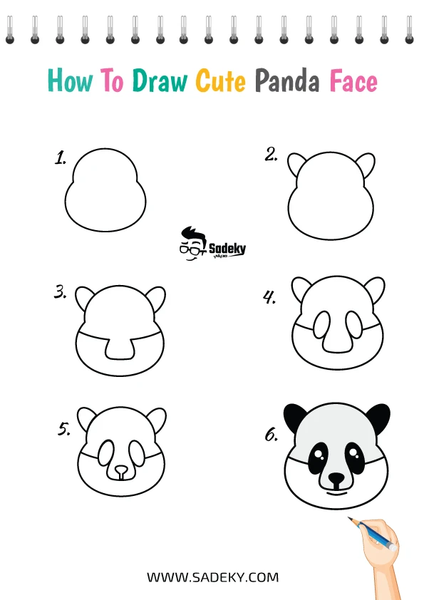 cute panda face drawing