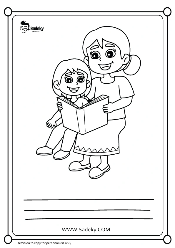 Happy mothers day card coloring