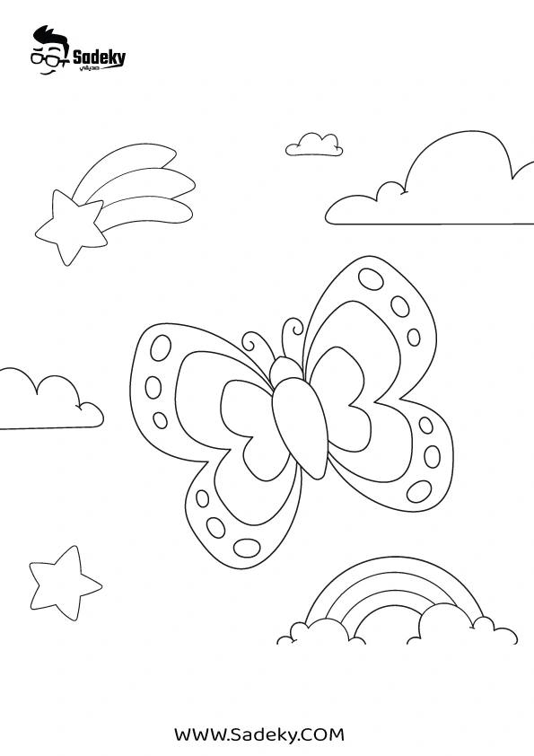 free butterfly coloring page printable