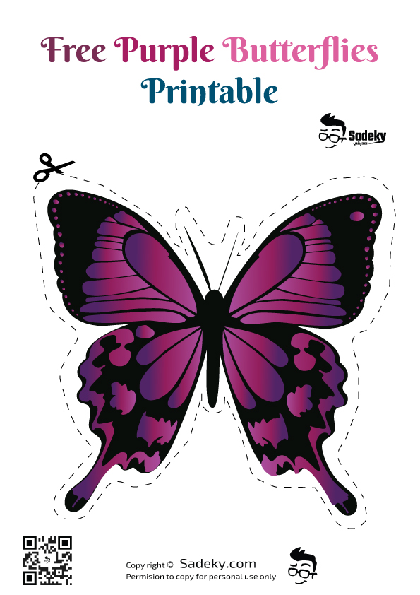 free Purple Butterfly Printable Art