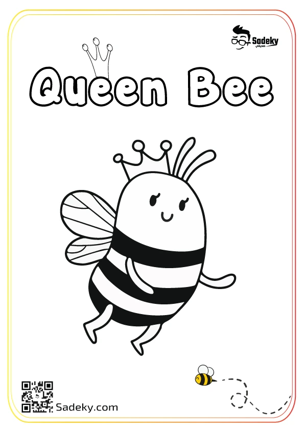 coloring pages of a bee queen