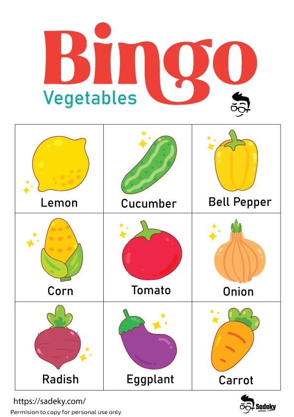 fruit and vegetable bingo