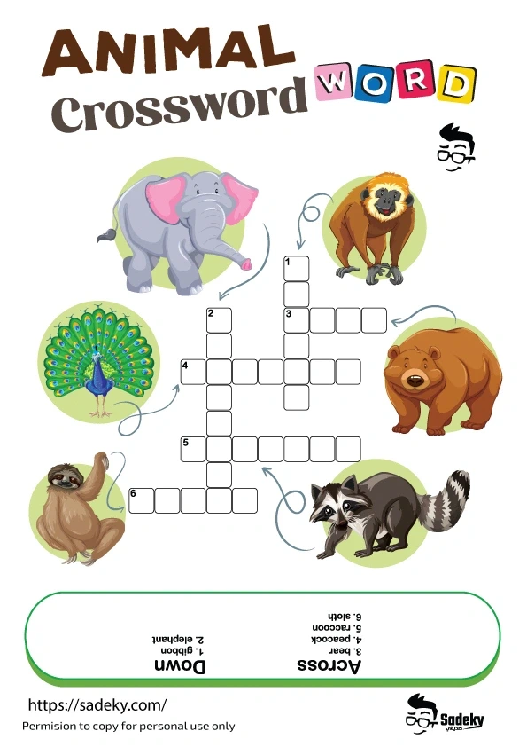 animal crossword puzzles 
