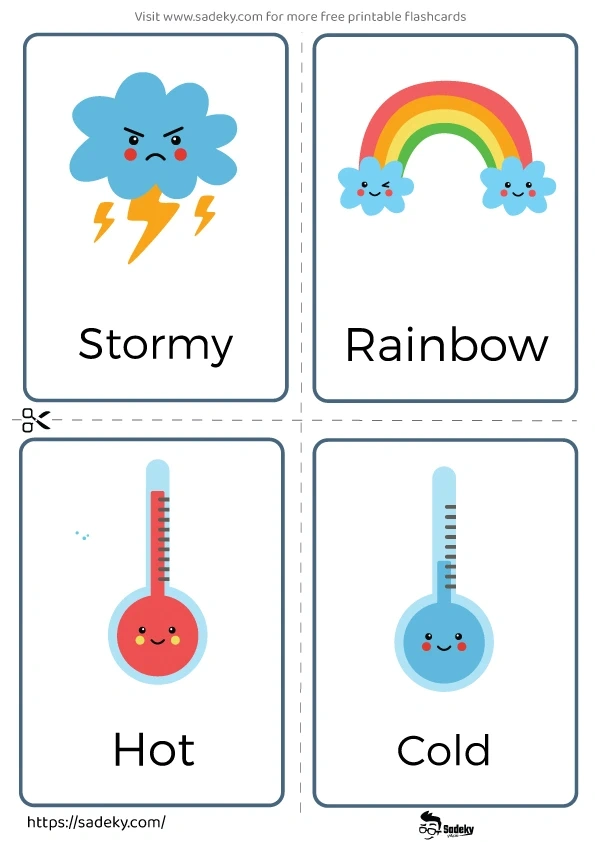 weather flashcards for preschool 
