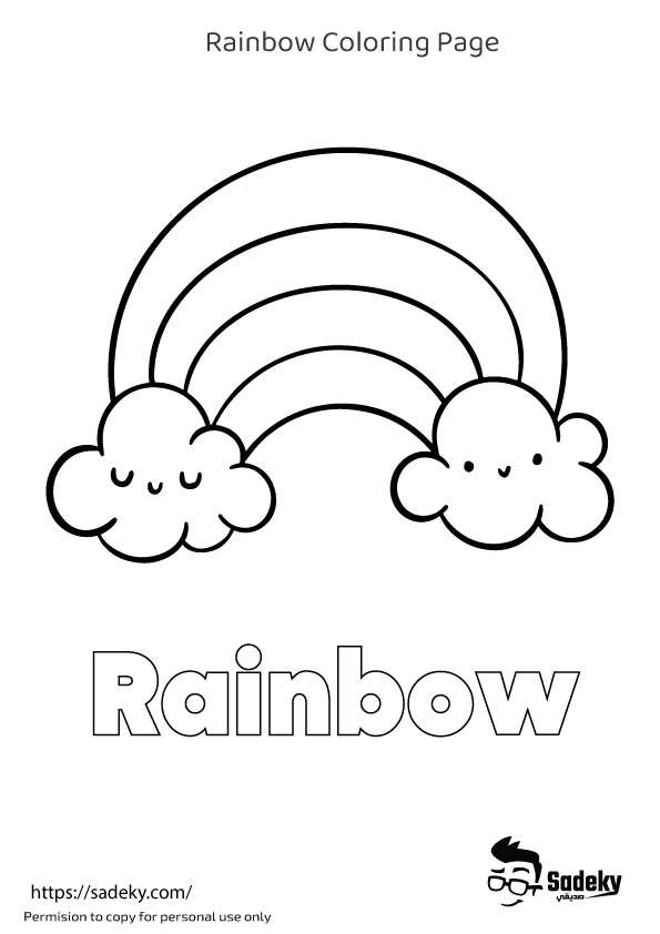 Rainbow coloring sheet for kids