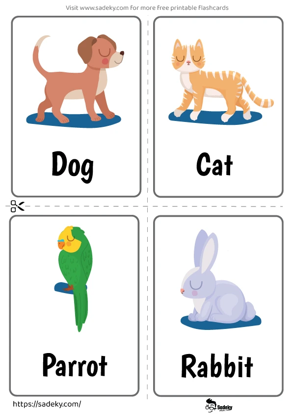 Pet Animal Flashcards For kids