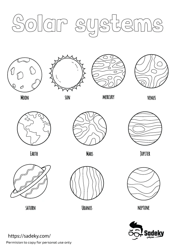 Free solar system coloring sheet 
