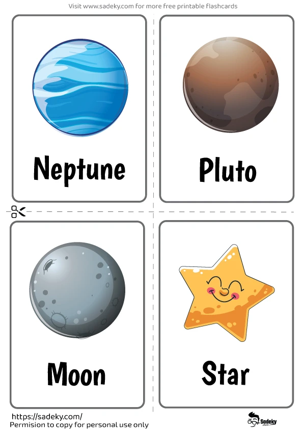 Planet flashcards printable free