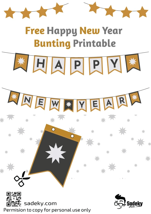 Happy New Year bunting printable