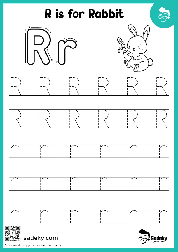 Free printable letter r tracing worksheets