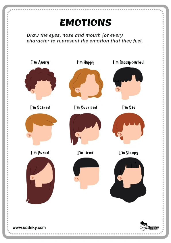 drawinf Feelings and emotions worksheet