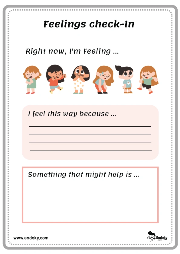 feeling check in worksheet