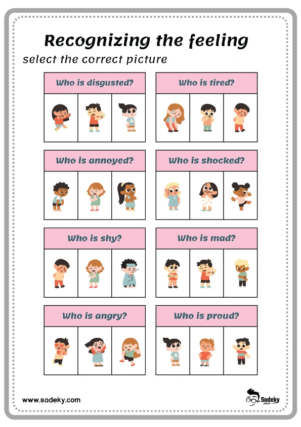 worksheets about feelings-recognize the feeling