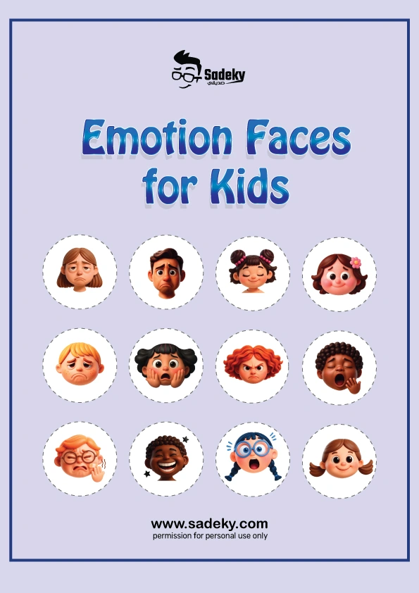 Free Emotion Faces printables pdf Cards