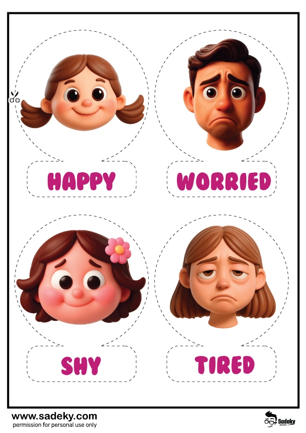 Emotion faces printables free 