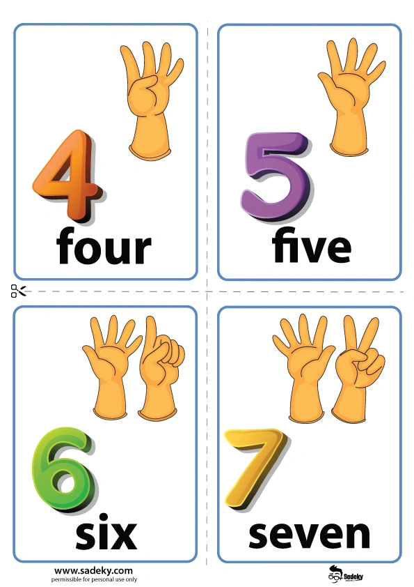 Number 0 to 10 cards printable kids free printable pdf english