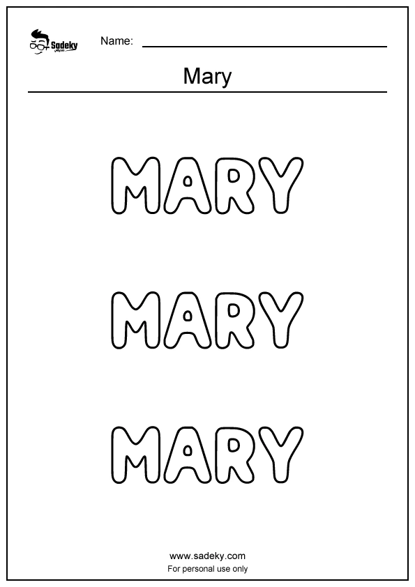 name tracing and coloring worksheet with outline font for kids