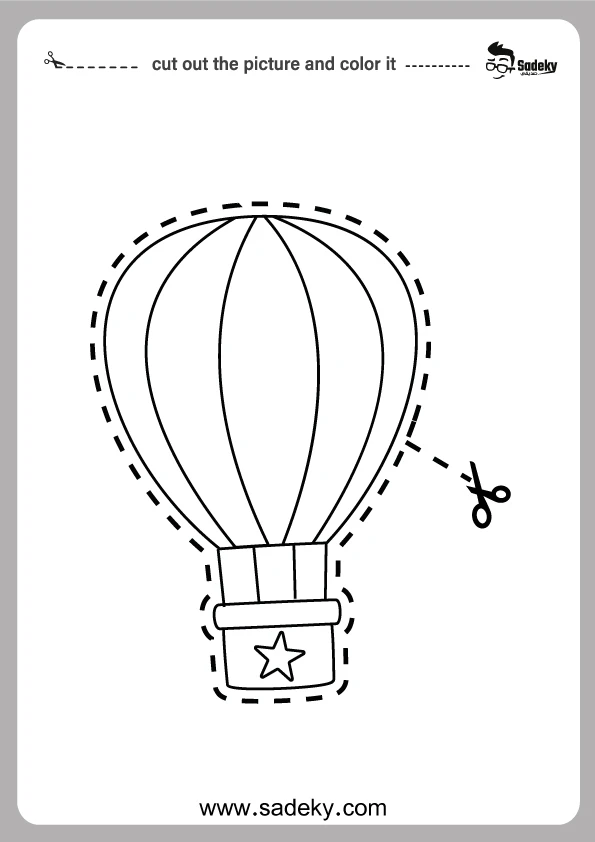 ballon cut and color sheet printable free