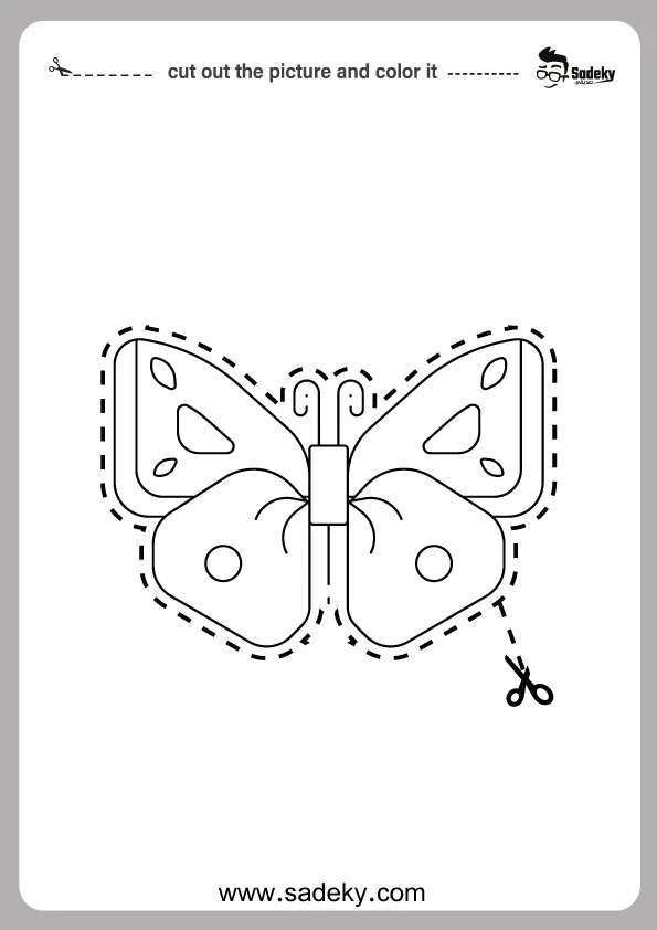 butterfly cutting and coloring printable 