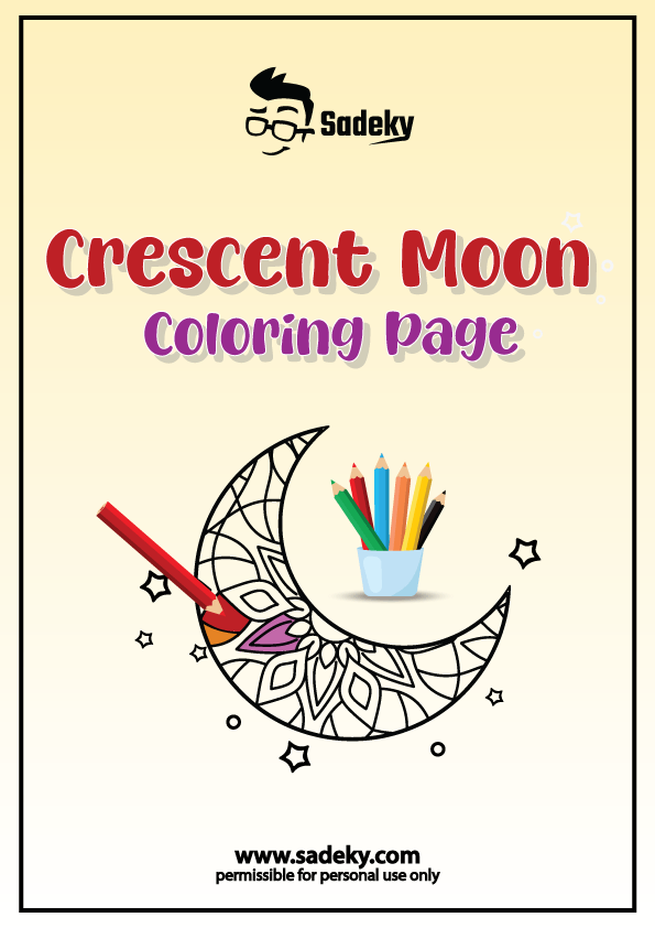 Crescent Moon Coloring Page PDF