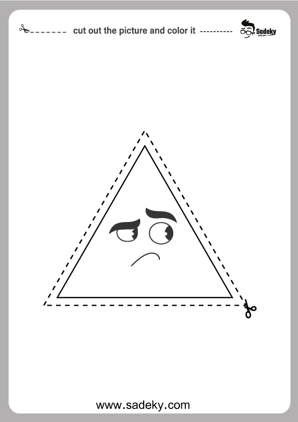 triangle easy shape cut and color 