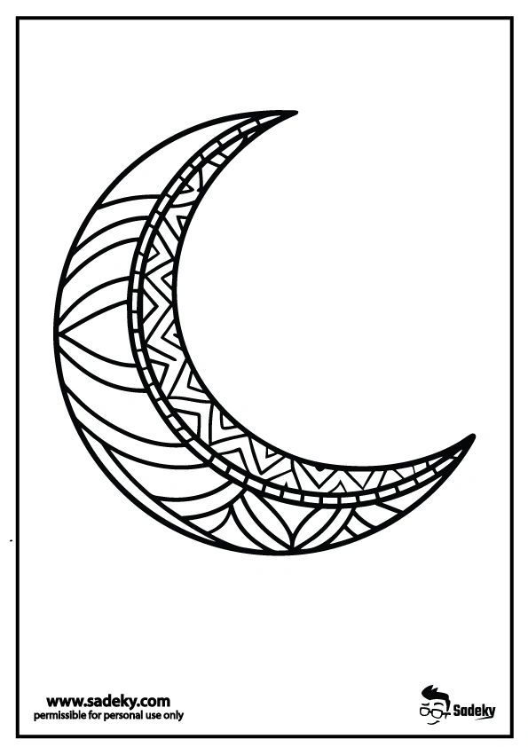 free crescent coloring sheets