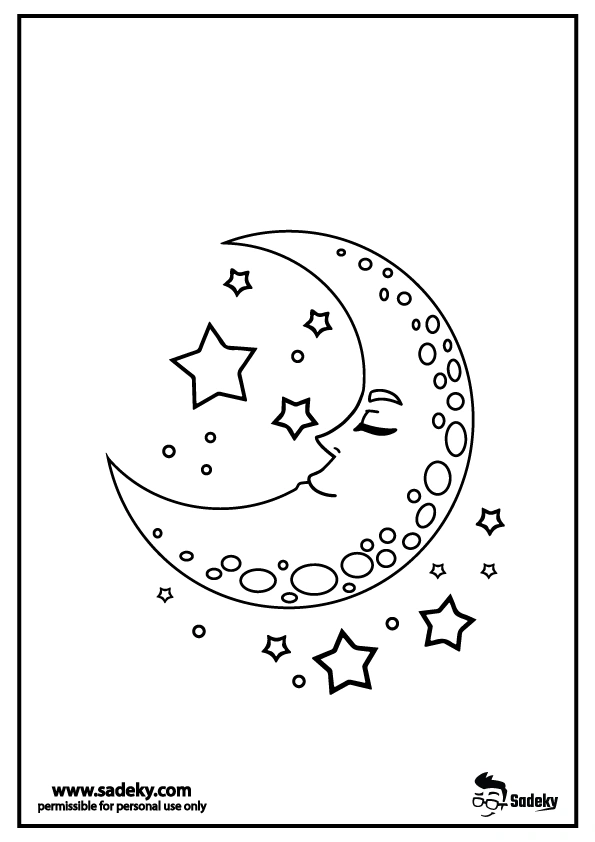 free printable crescent and stars coloring pages