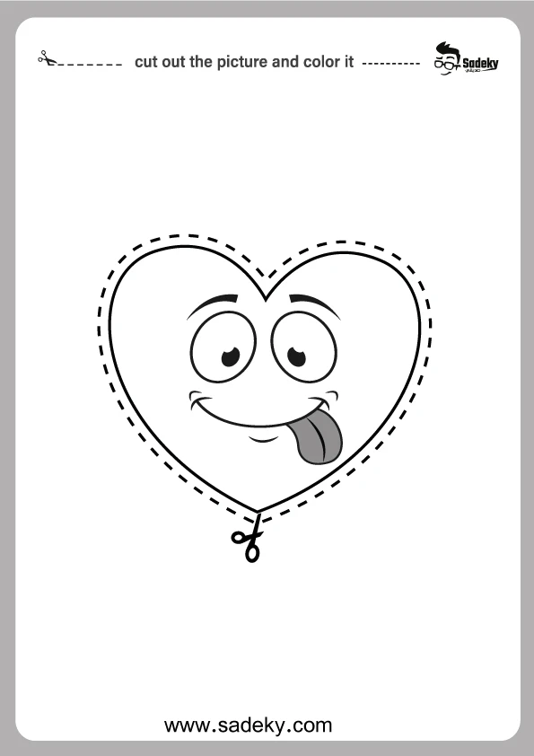 cute heart cut and color animation free printable 