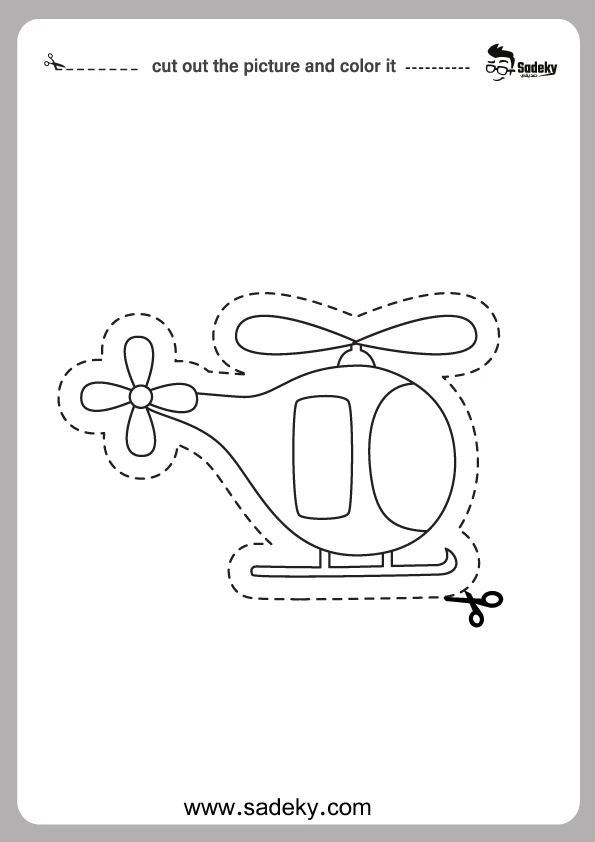 helicopter cut and color sheet printable 