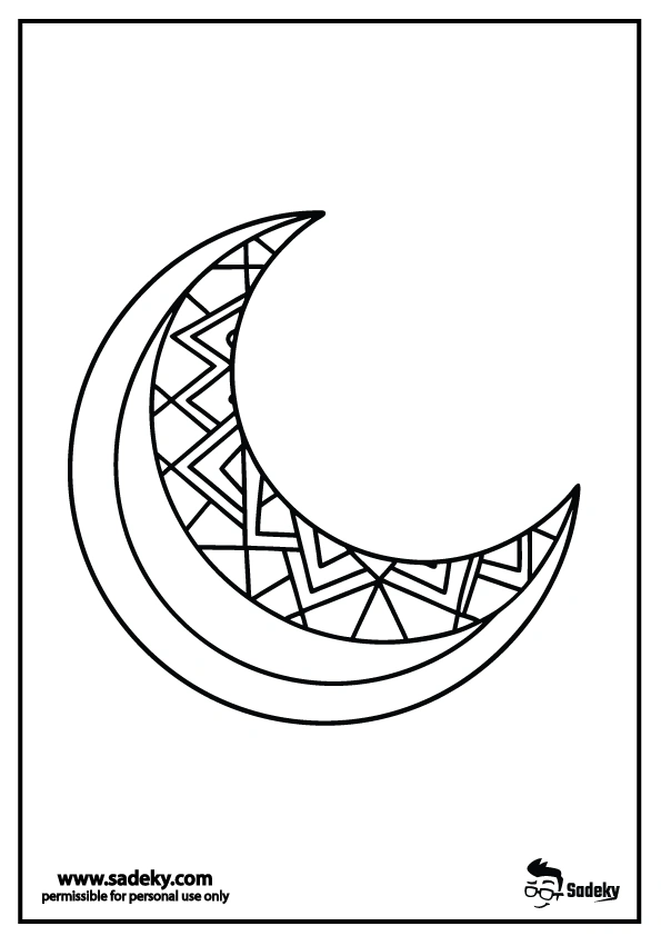 crescent coloring PDF for kids