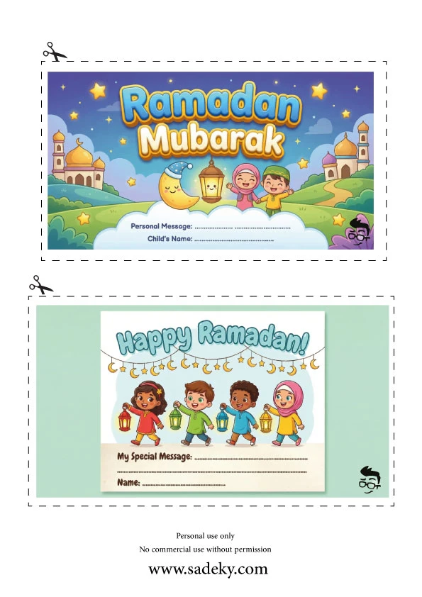 card ramadan mubarak for kids printable 