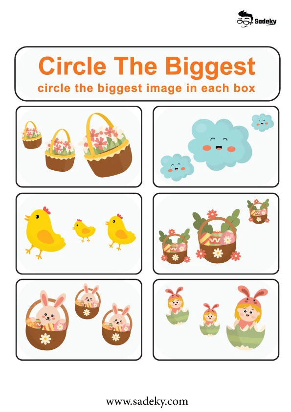 circle the biggest worksheets free