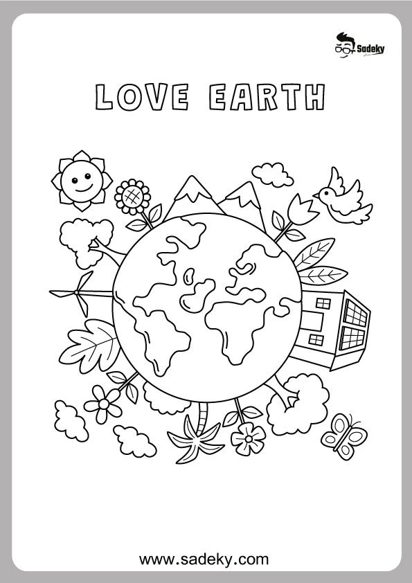 love earth coloring page 
