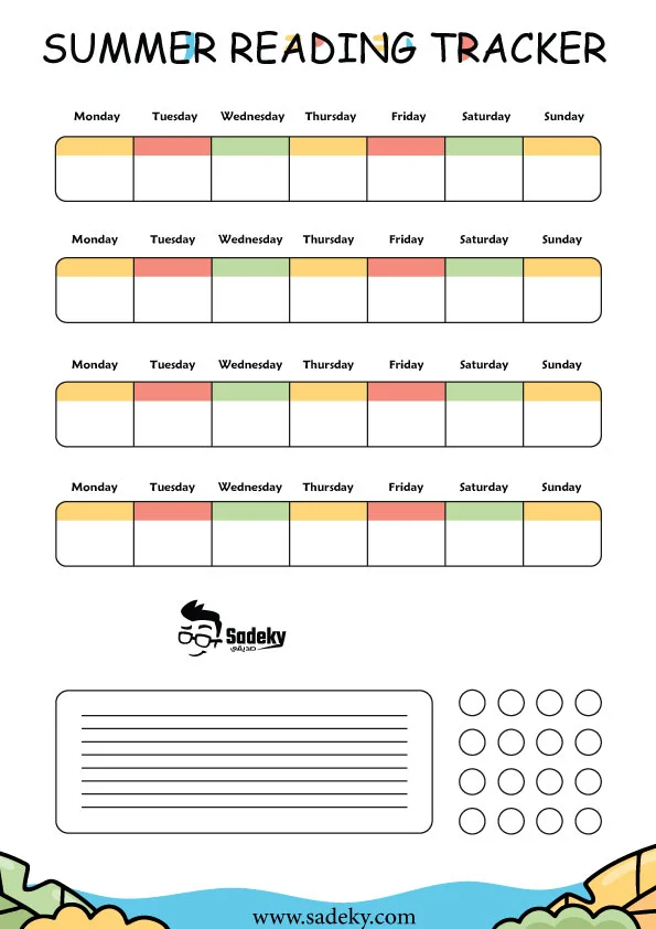 Summer reading tracker printable for kids