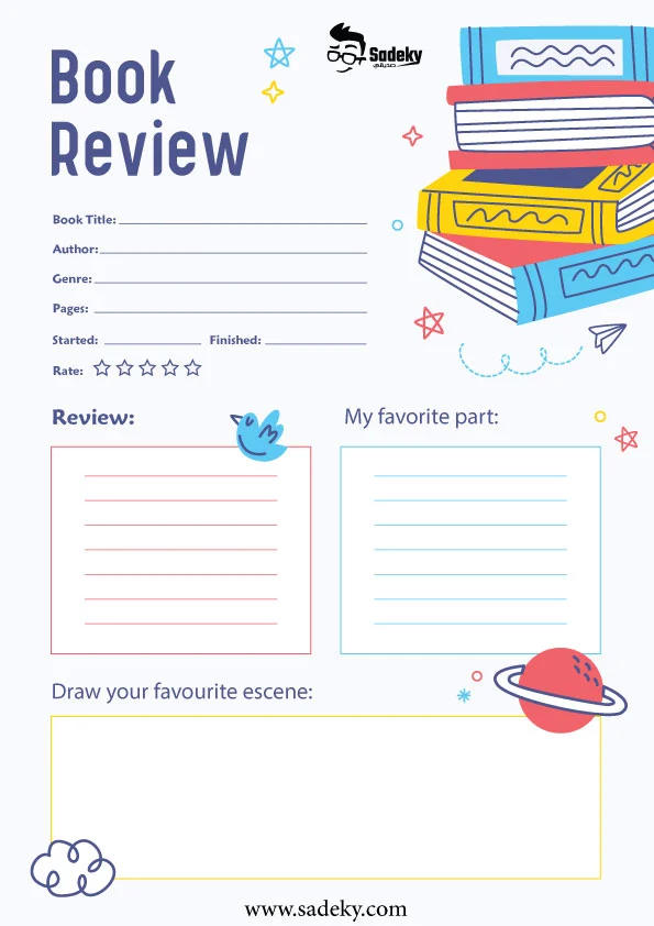Free printable book review page for kids
