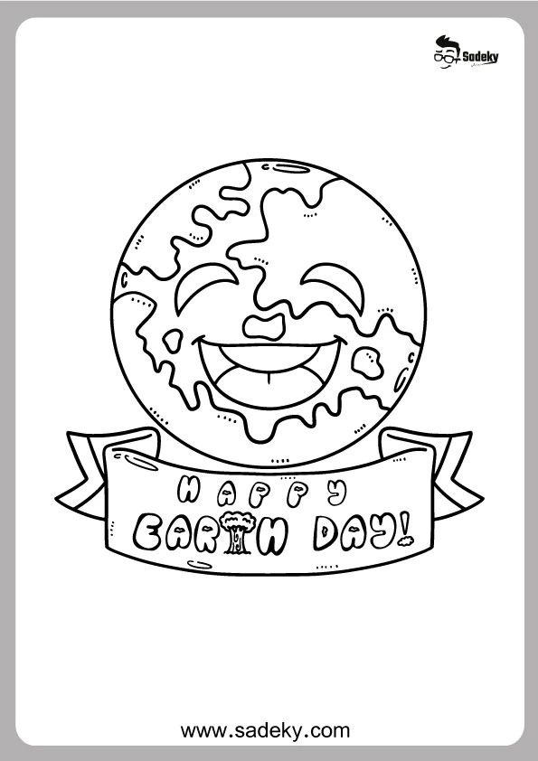 smile earth coloring sheet 