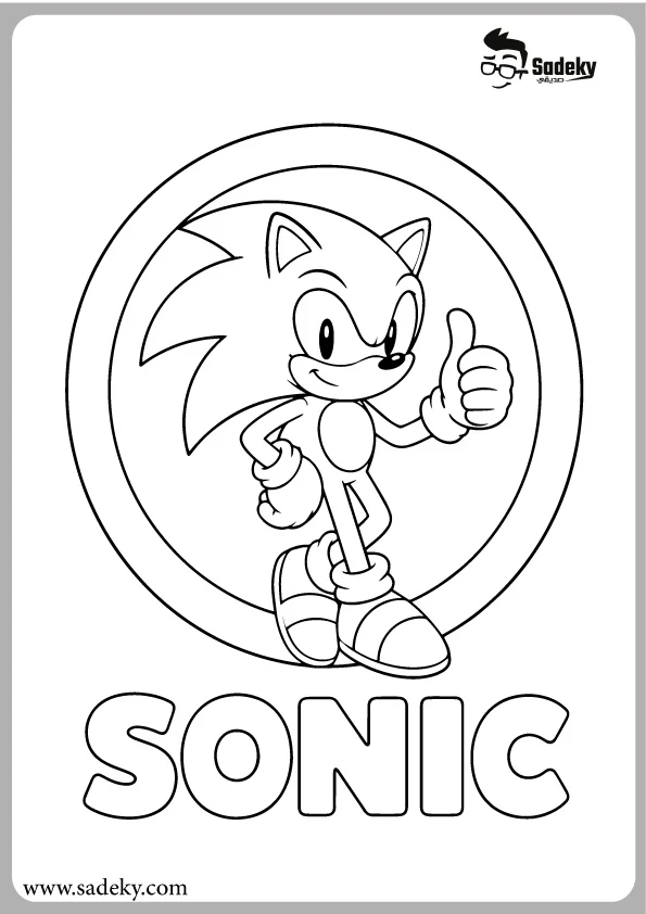 coloring page of sonic the hedgehog