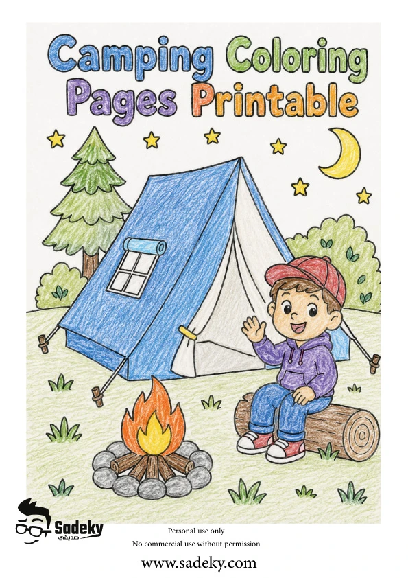 camping coloring pages printable for kids
