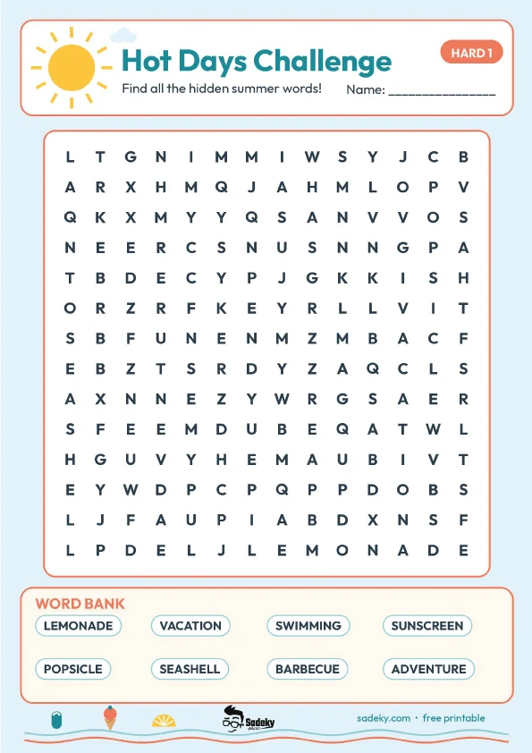 word search printable hard