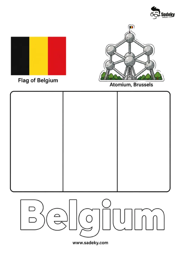 Belgium flag coloring page