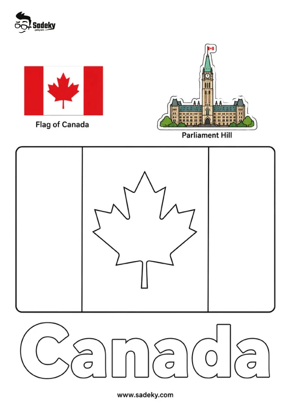 canada flag coloring page