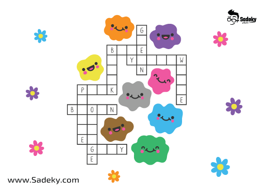 Colors crossword puzzle clue for kids