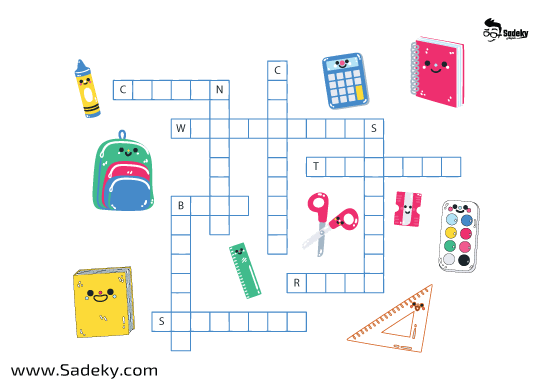 school supplies crossword puzzle